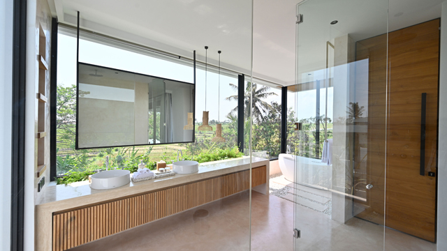 Elite Havens - Villa Nica Bali Indonesia - Beautiful master bedroom ensuite overlooking the fields